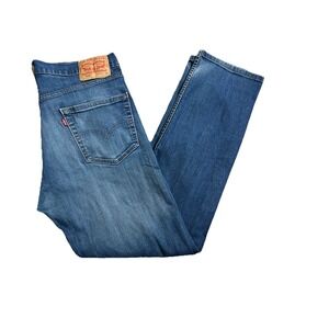 LEVI LEVIS 505 STRAIGHT Leg Jeans Mens 34X32 Denim Red Tab Grunge Distressed